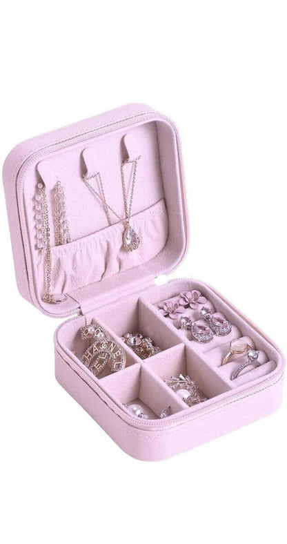 Square Velvet Jewellery Travel Organiser Box