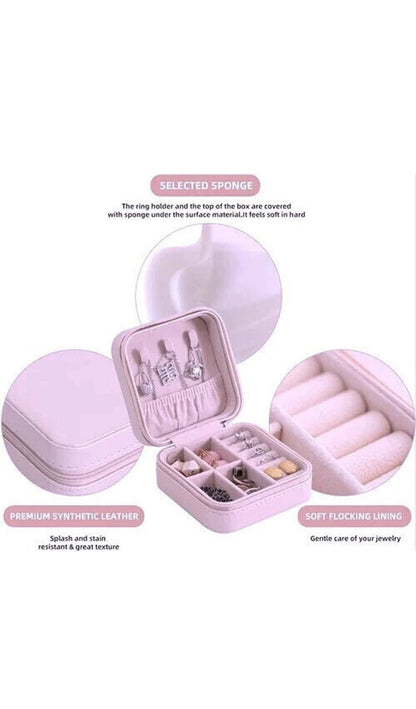 Square Velvet Jewellery Travel Organiser Box
