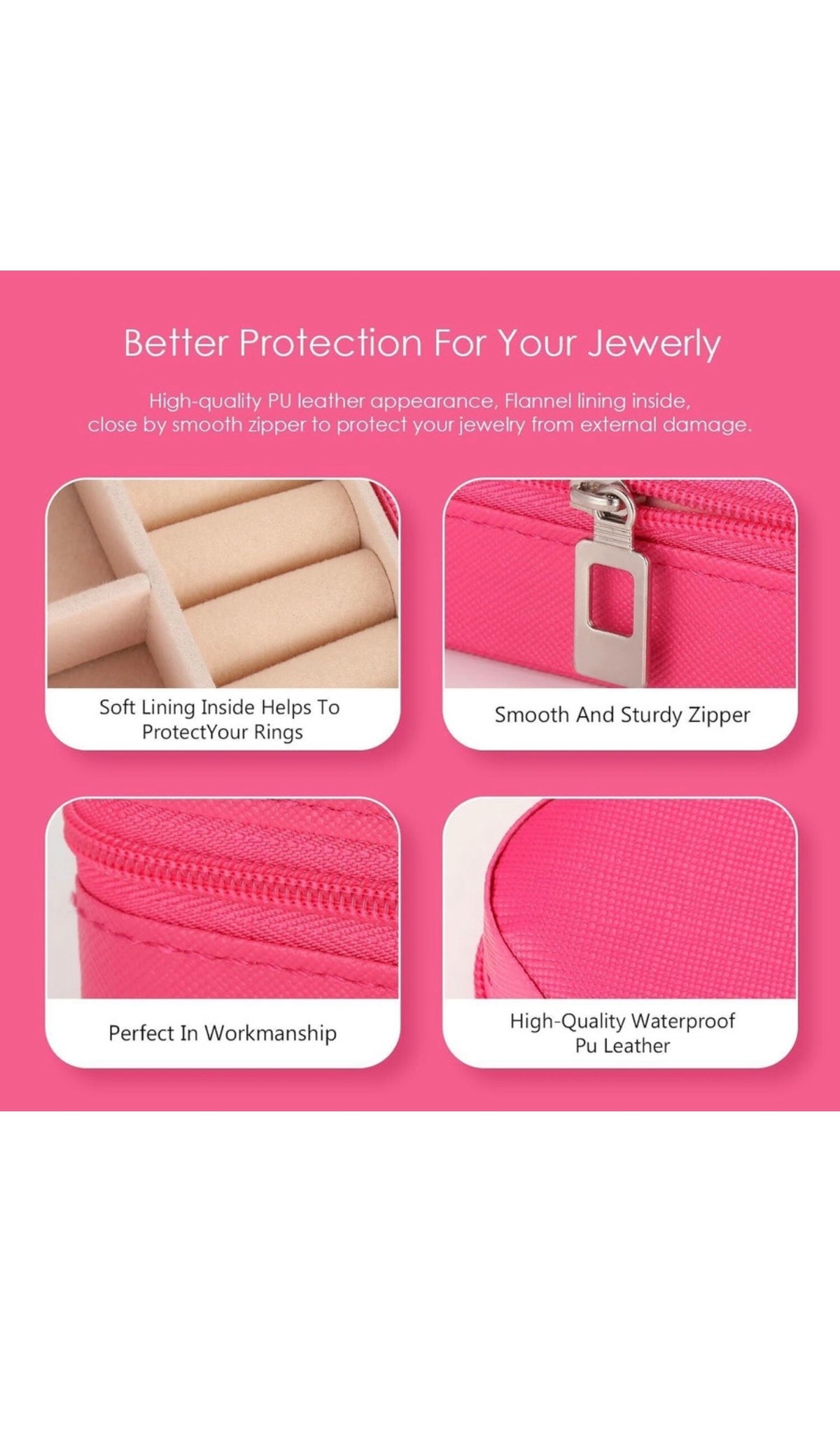 Square Velvet Jewellery Travel Organiser Box