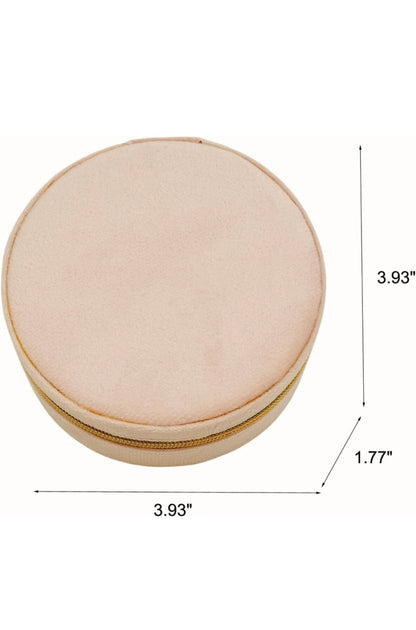 Round Velvet Jewellery Travel Organiser Box
