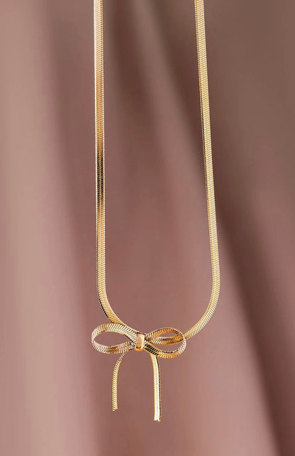 Aria Silk Bow Necklace