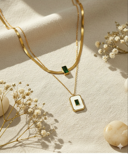 Royal Emerald Herringbone Duo