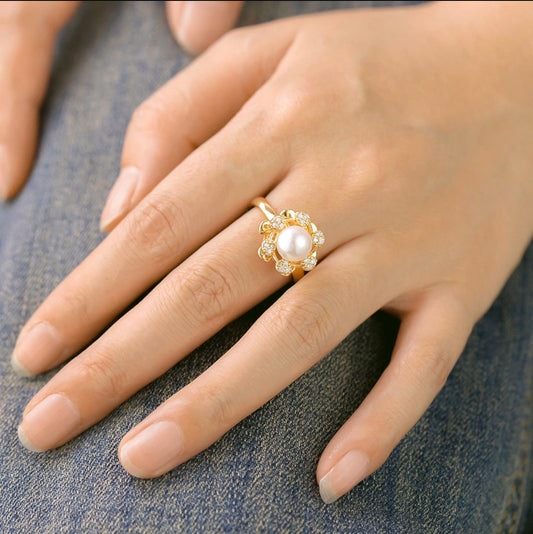 The Serenity Spin Pearl Ring